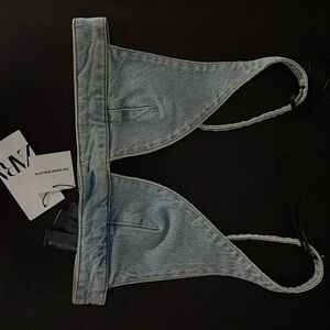 Zara denim bra top